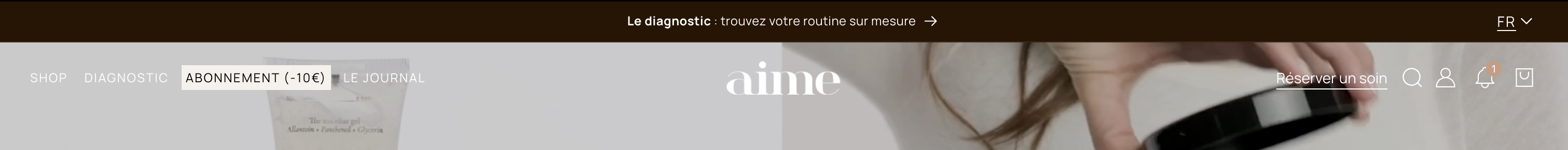 Barre d'annonce aime : « Le diagnostic : trouvez votre routine sur mesure »