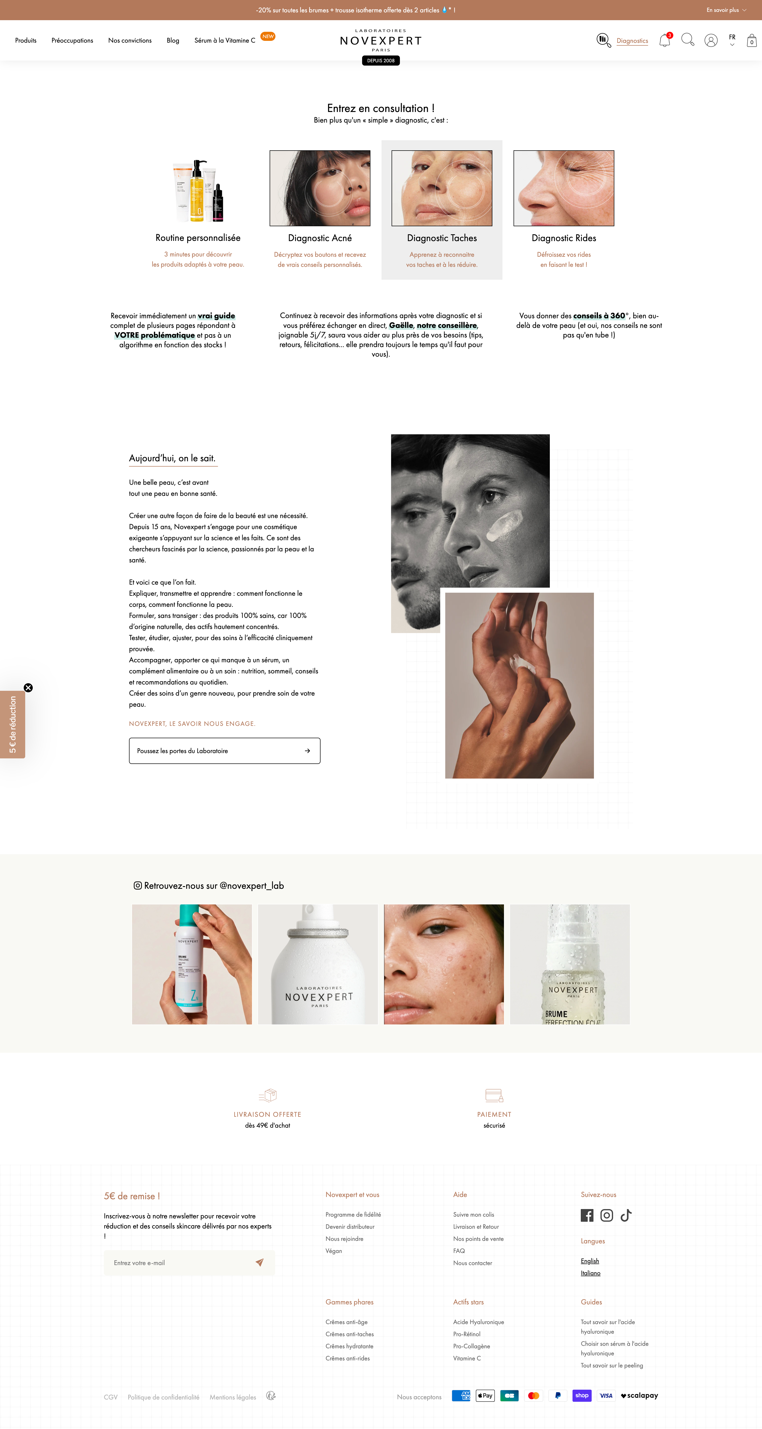 Page dédiée Novexpert : entrez en consultation