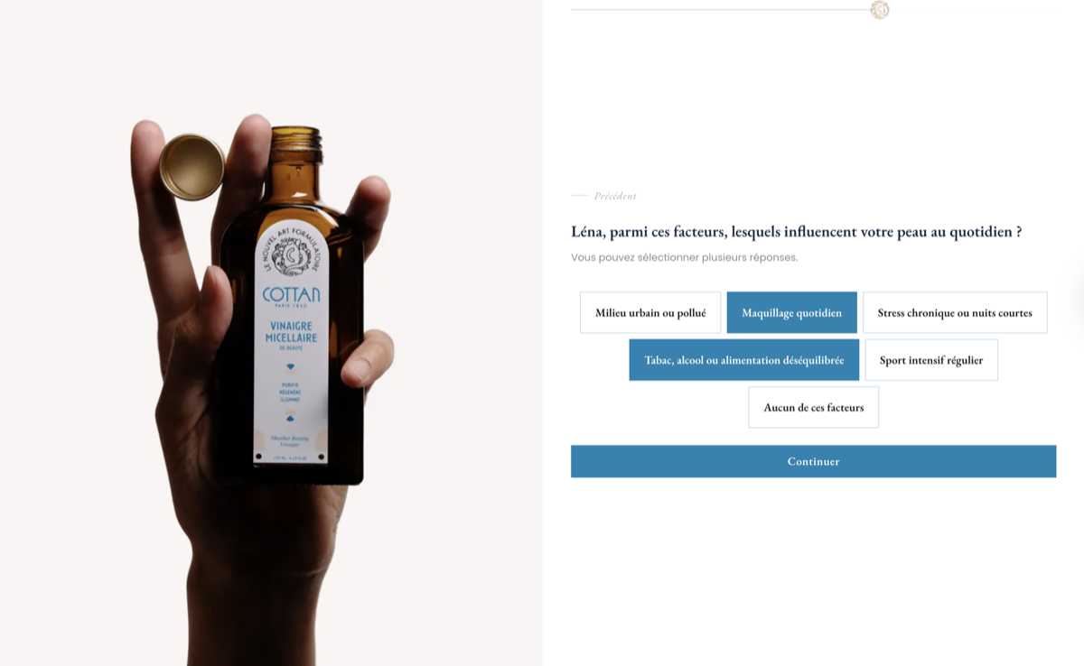 Exemple de diagnostic beauté Ask-it
